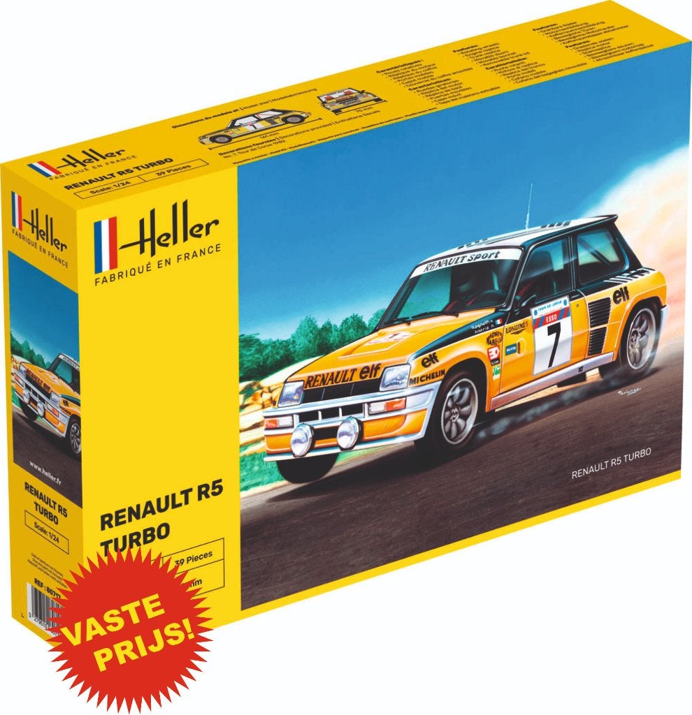 Renault R5 Turbo (Heller 80717) 1/24, Auto, Groter dan 1:32, Nieuw, Ophalen of Verzenden