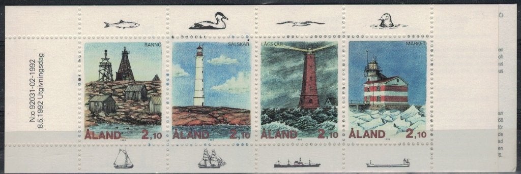 B924 Aland Pb 57/60 postfris Vuurtorens, Postzegels en Munten, Verzenden, Postfris, Overige thema's