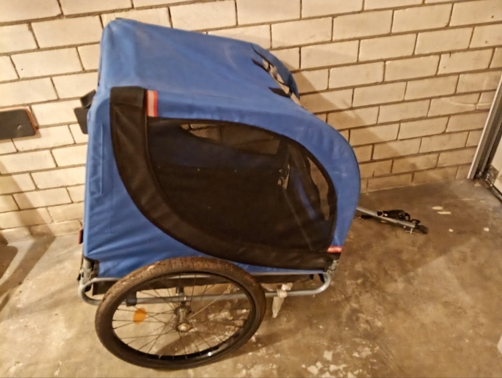 Hondenfietskar - Blauw, Opvouwbaar, Gebruikt, 20 tot 40 kg, Ophalen of Verzenden, Hondenkar