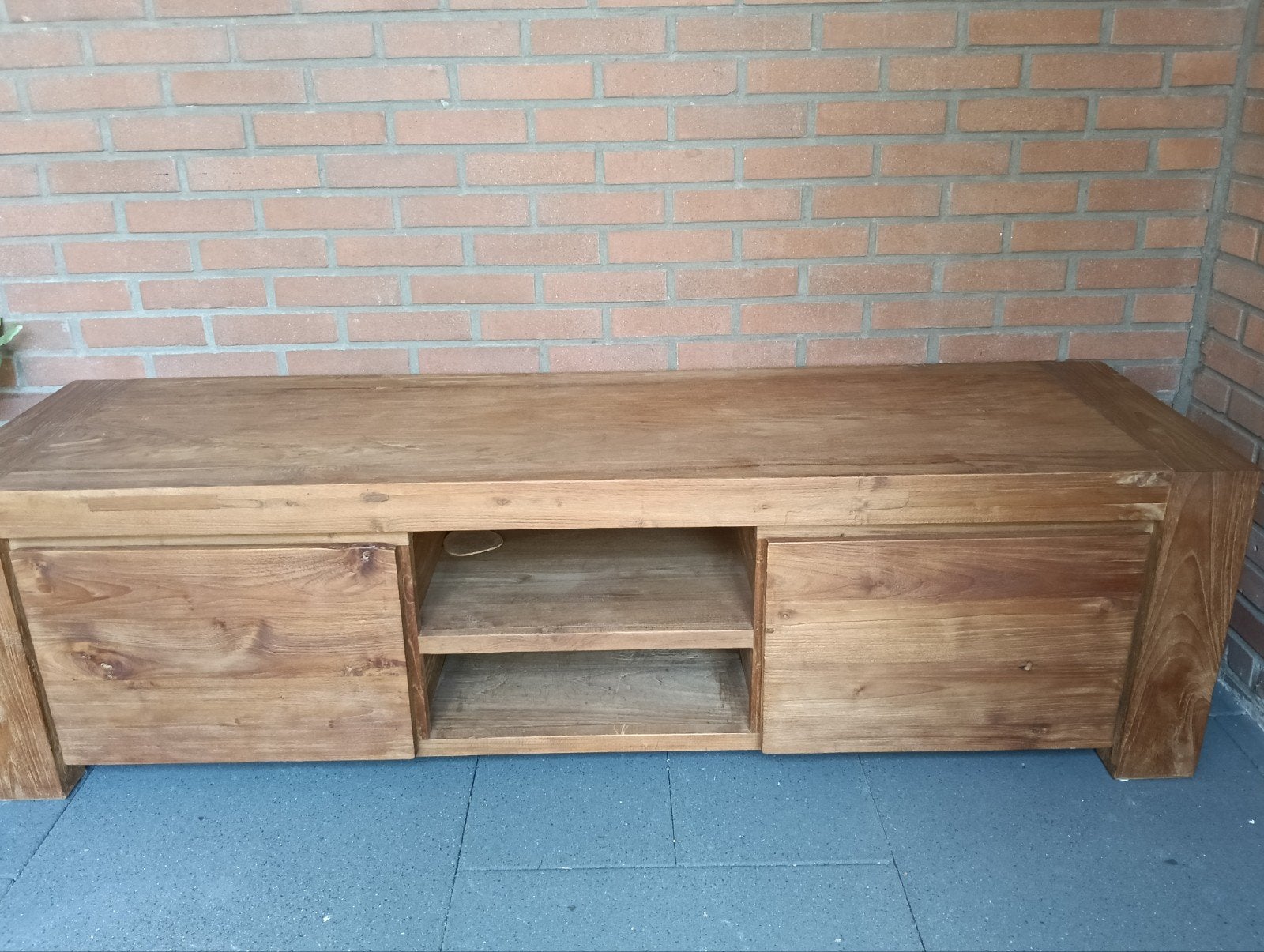 Massief Teakhouten TV-meubel met Opbergruimte
