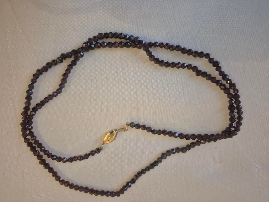 Ketting Vintage granaat 585, Sieraden, Tassen en Uiterlijk, Kettingen, Ophalen of Verzenden, Goud