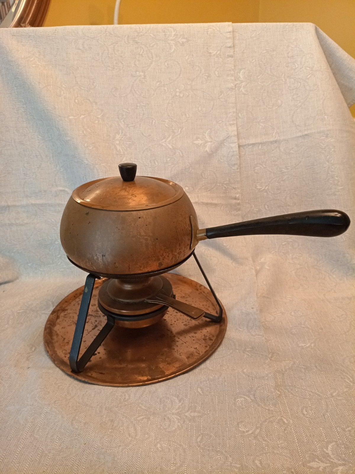 Klassieke kaasfondue pan, koper, Ophalen of Verzenden, Minder dan 4 personen