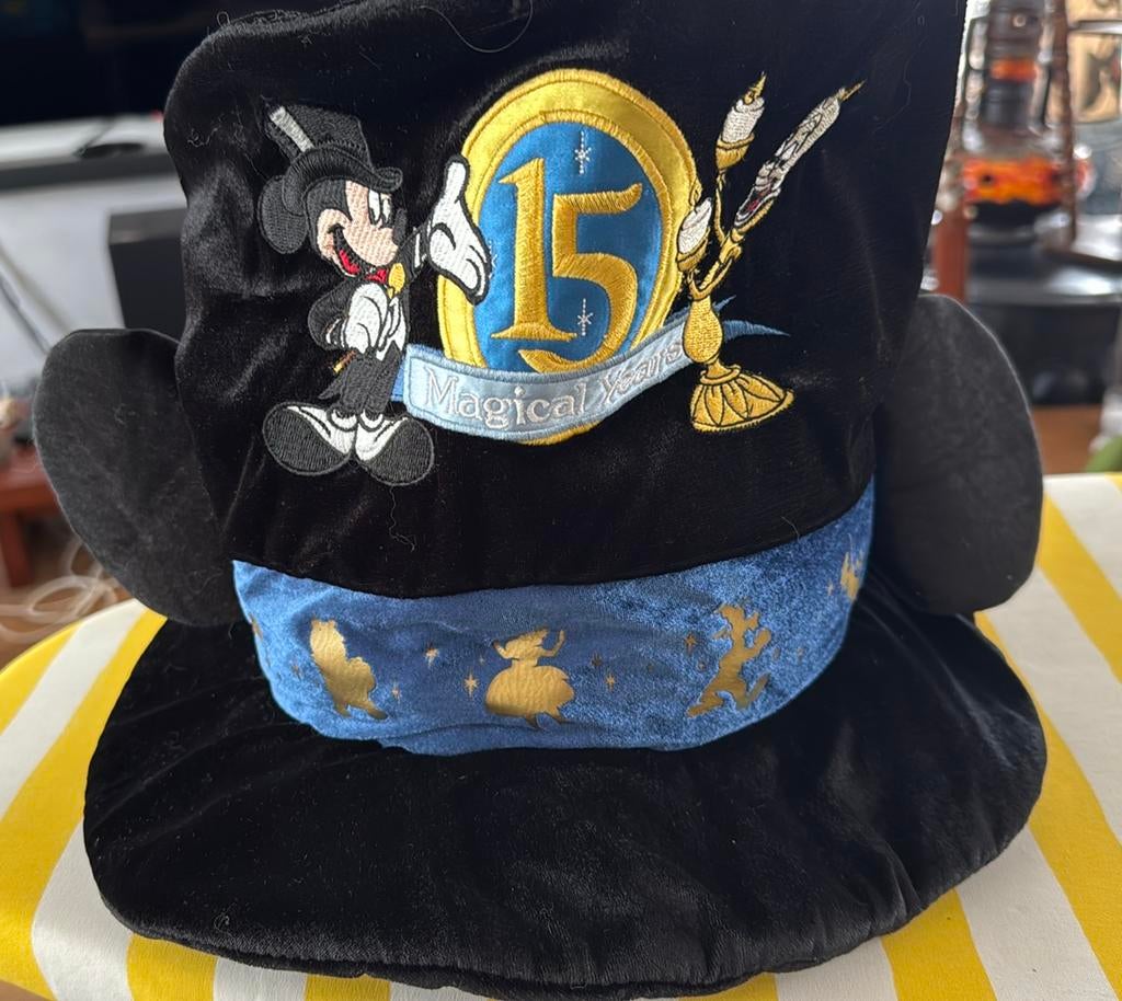 Disneyland Paris Mickey Mouse Hoed - 15 Jaar Jubileum, Ophalen of Verzenden, Mickey Mouse, Gebruikt, Kleding of Textiel