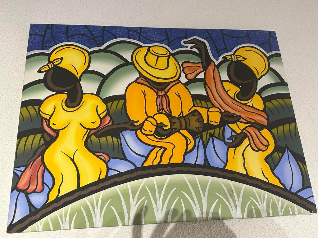Levendig Muziek Schilderij - Afrikaanse Scène, Ophalen