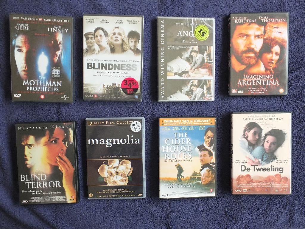 8 Speelfilms op DVD waaronder: De Tweeling/Magnolia/Angel, Alle leeftijden, Ophalen of Verzenden, Nieuw in verpakking, Overige gebieden