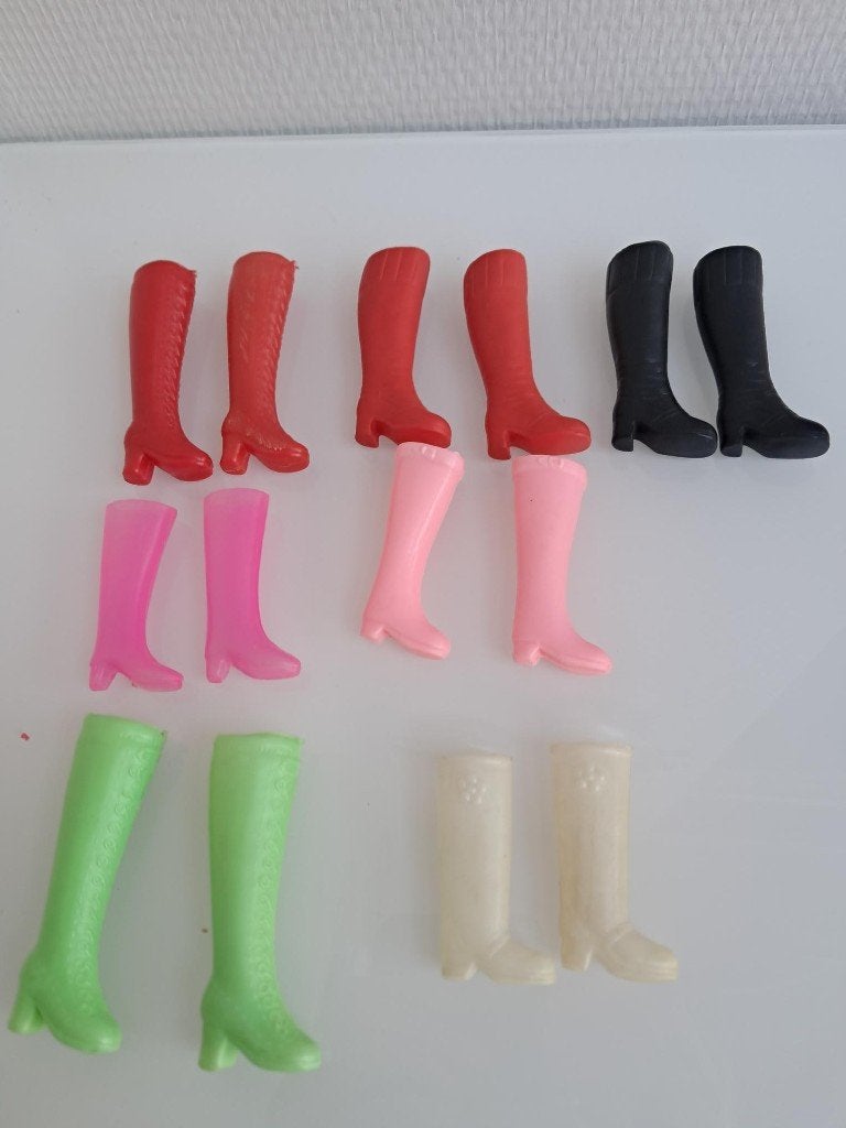 Vintage Poppenlaarzen (Barbie/Sindy) Jaren 70/80 - PUNTGAAF!, Ophalen of Verzenden, Zo goed als nieuw, Accessoires