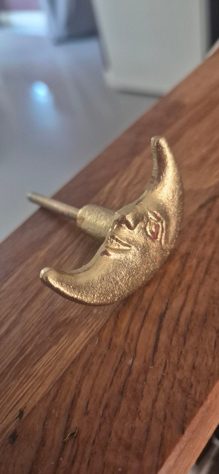 Gouden Maan Knop - Vintage Stijl, Vintage, Ophalen of Verzenden, Zo goed als nieuw, Goud