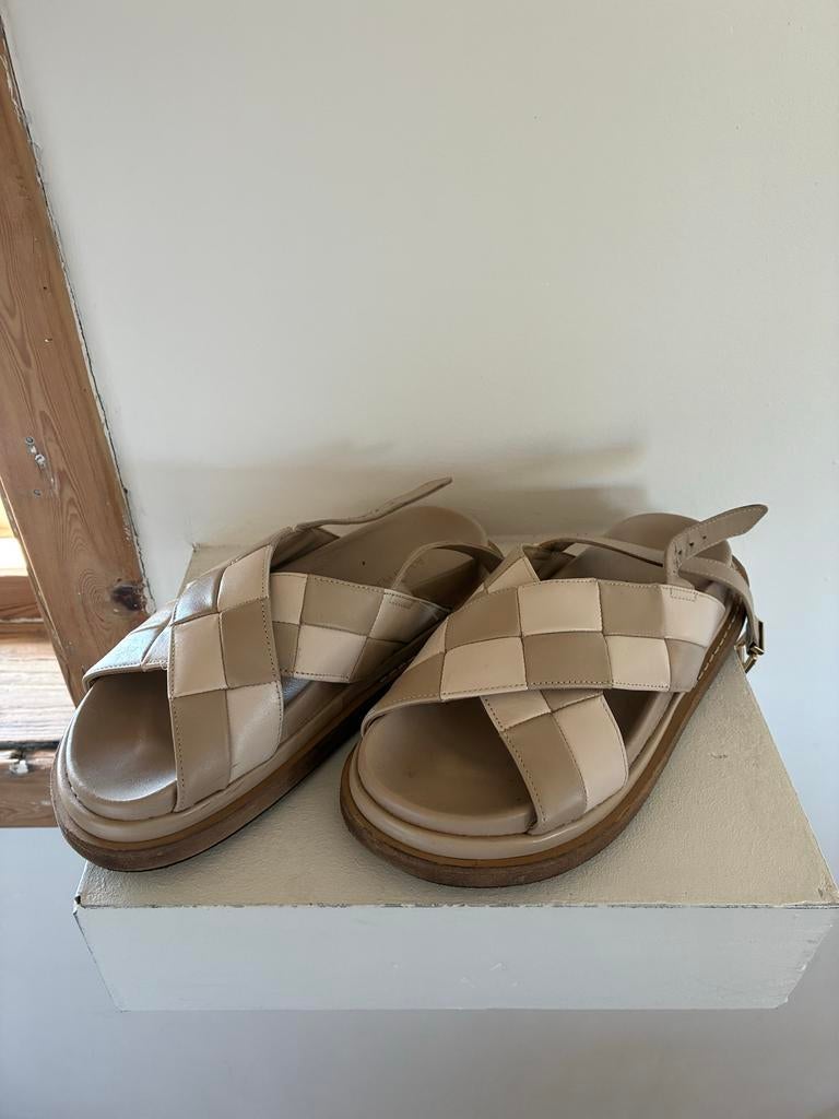 Alohas chunky sandalen, maat 37, Ophalen of Verzenden, Gedragen, Beige, Sandalen of Muiltjes