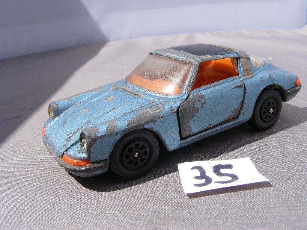 Porsche 911S targa Corgi Toys  blauw incompleet (35), Ophalen of Verzenden, Gebruikt, Auto, Corgi