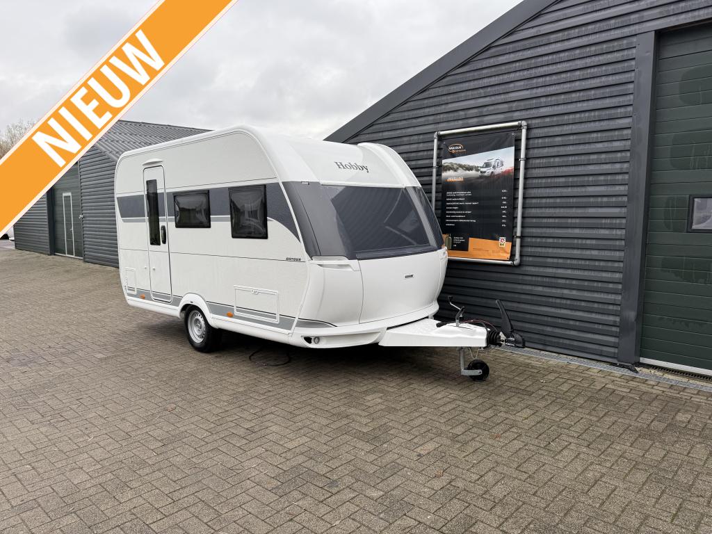HobbyOntour 390 SF 2025 dwarsbed,zware as, nu met gratis mov, Caravans en Kamperen, Caravans, Schokbreker, Standaardzit, Hobby