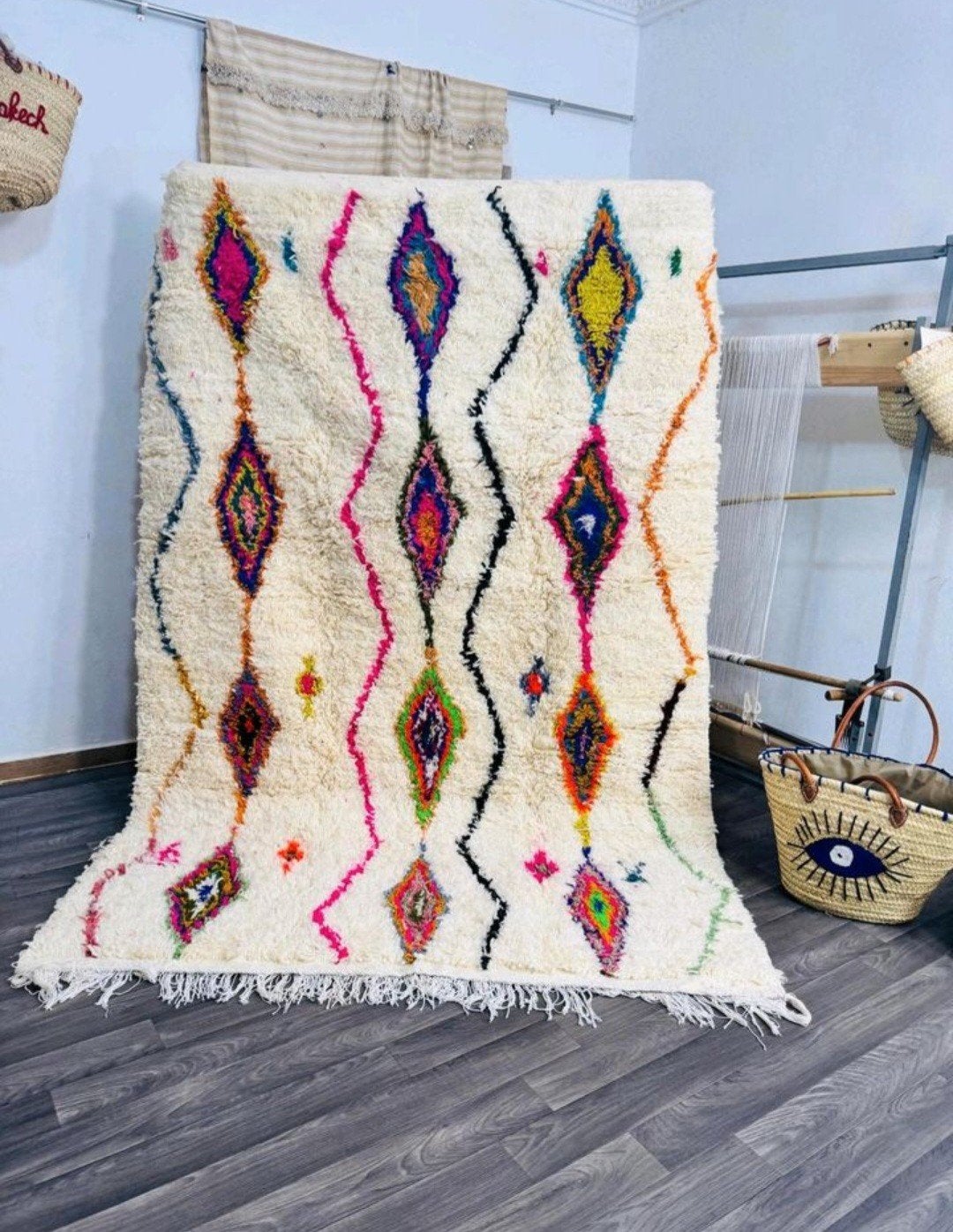 Berber Marokkaans tapijt 2,5 x 1,5m - Handgeweven, Gebruikt, 100 tot 150 cm, Geel, 200 cm of meer