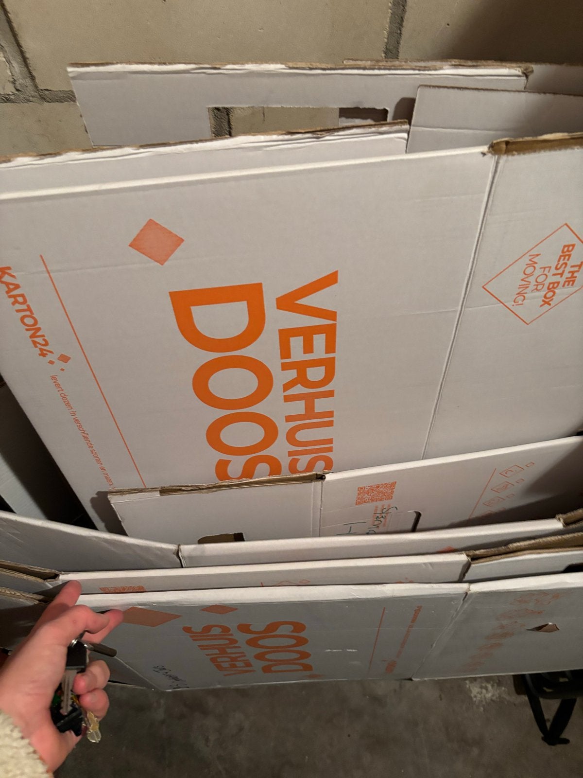 20 Verhuisdozen, Ophalen, 40 tot 60 cm, Opvouwbaar, 50 tot 75 cm