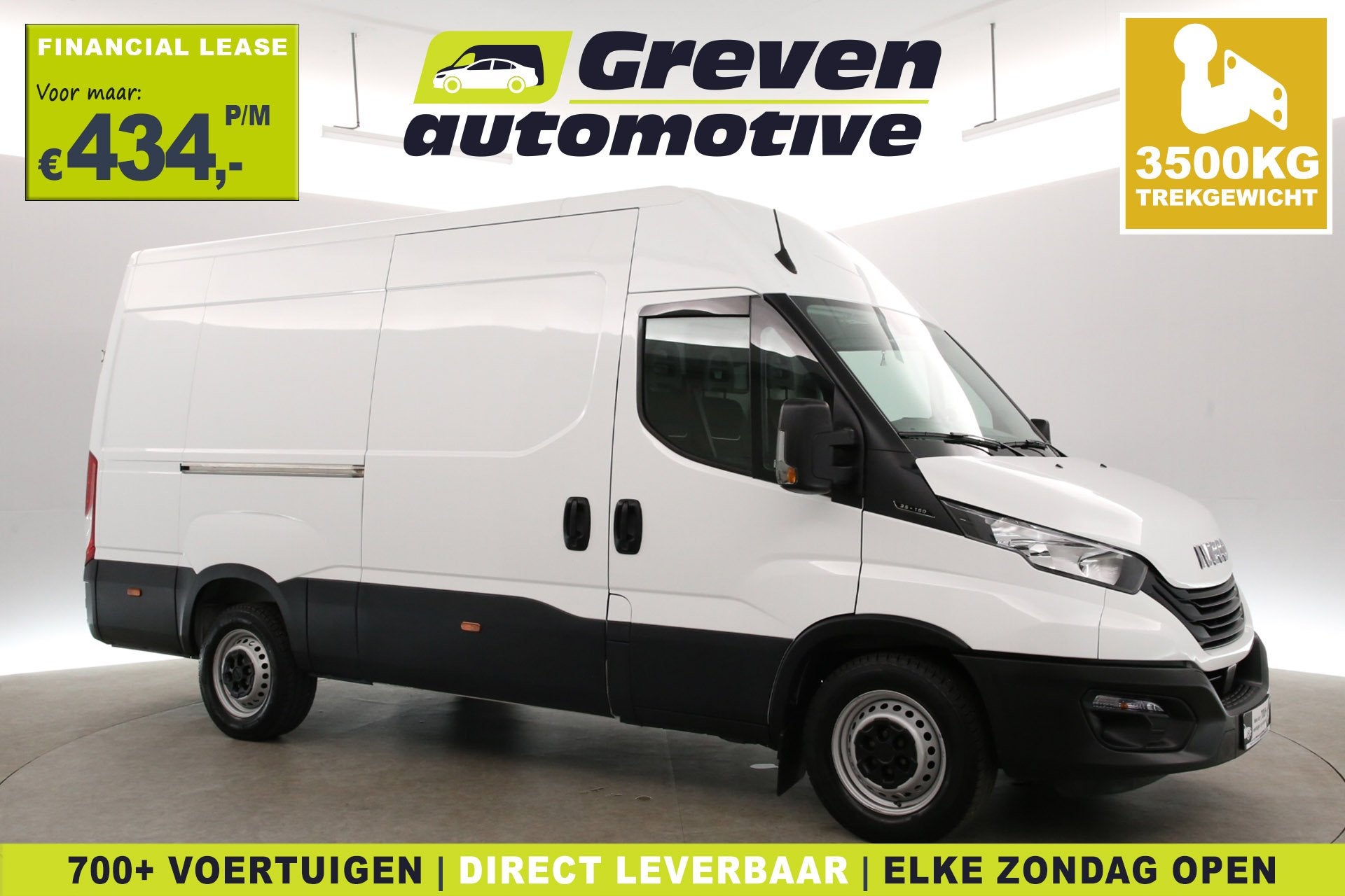 Iveco Daily 2.3 160PK L2H2 | 3500KG Trekgew. | Clima | 3 Zit, 1140 kg, Stof, Gebruikt, 4 cilinders