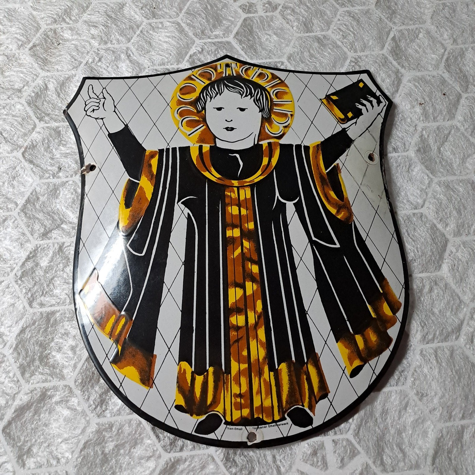 Emaille bord München bierfeest beschermer openbaar vervoer, Verzamelen, Merken en Reclamevoorwerpen, Ophalen of Verzenden, Gebruikt