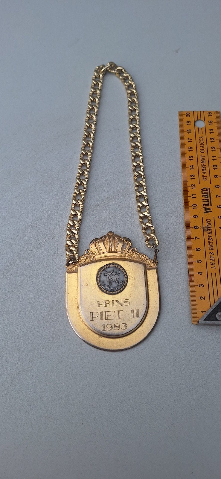 Carnavals medaille prins Piet Raopers Lieshout uit 1983 (300, Ophalen of Verzenden, Overige materialen