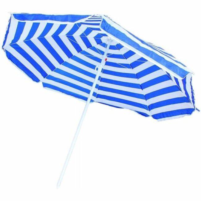 Nieuwe Strandparasol Blauw Wit - Ø 180 cm, Ophalen, Nieuw, 1 tot 2 meter, Strandparasol
