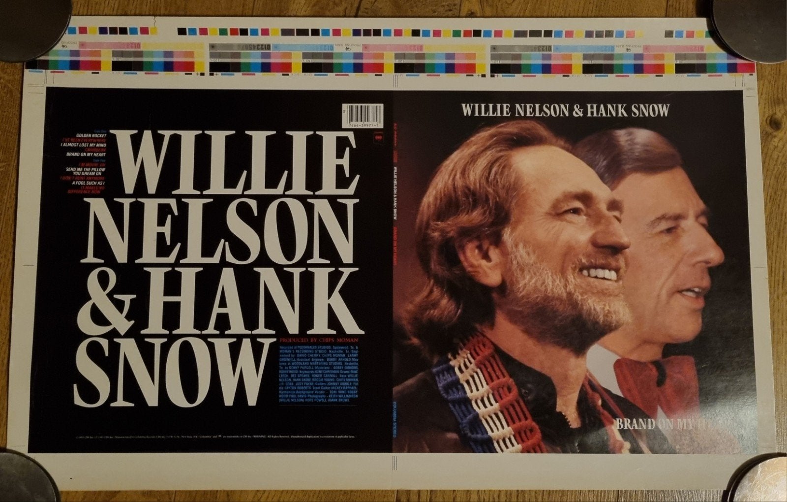 Originele Willie Nelson Hank Snow"Brand on my Heart" Lp hoes, Ophalen of Verzenden, Zo goed als nieuw, Overige typen