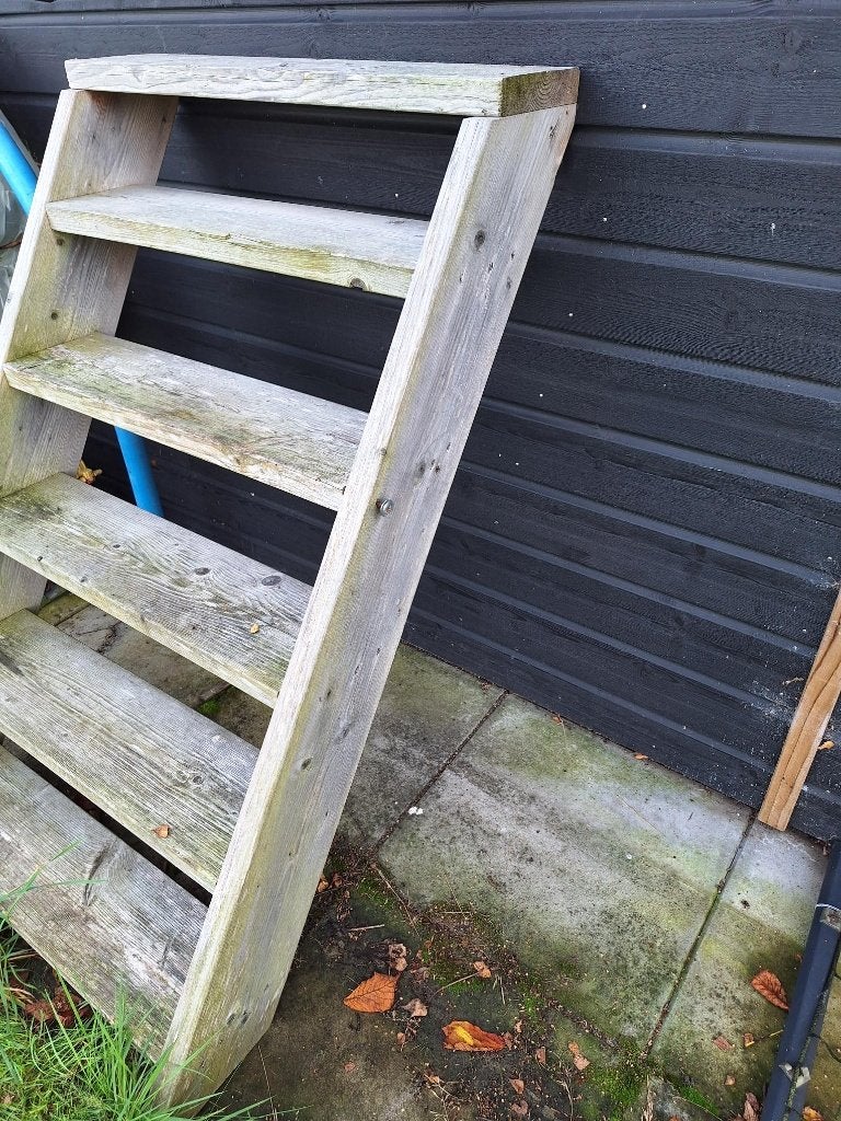 houten (bouw)trap, Ophalen, Gebruikt, 50 mm of meer, Balk