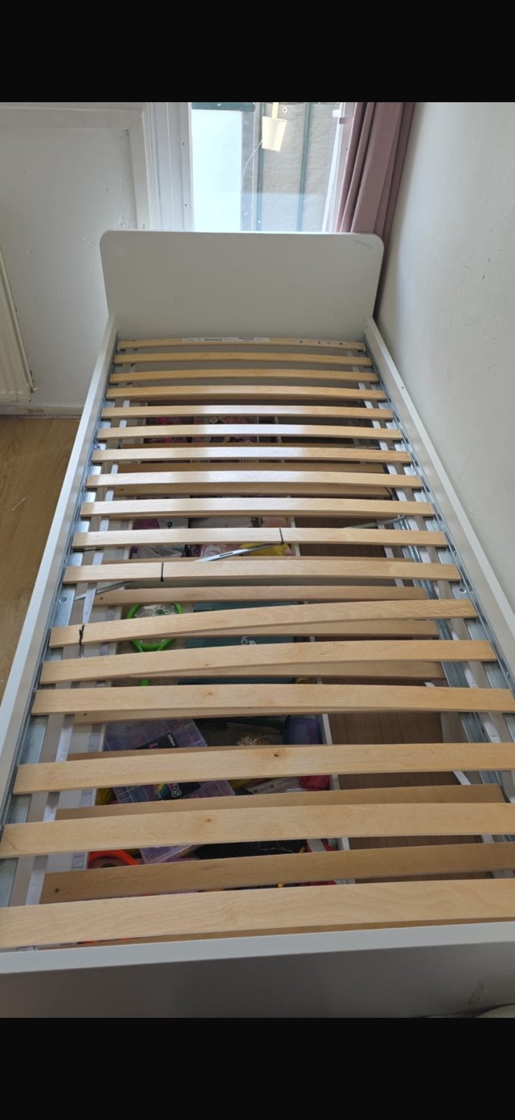 Ikea Släkt bed met onderbed lades, Ophalen, 90 cm, Eenpersoons, Wit