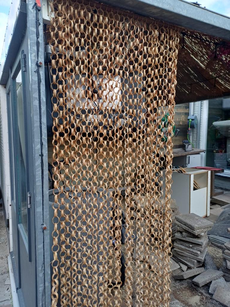 Gordijn van jute ringen - uniek en decoratief, Minder dan 50 cm, Bruin, 200 cm of meer, Natuurlijk, Boho, Rustiek