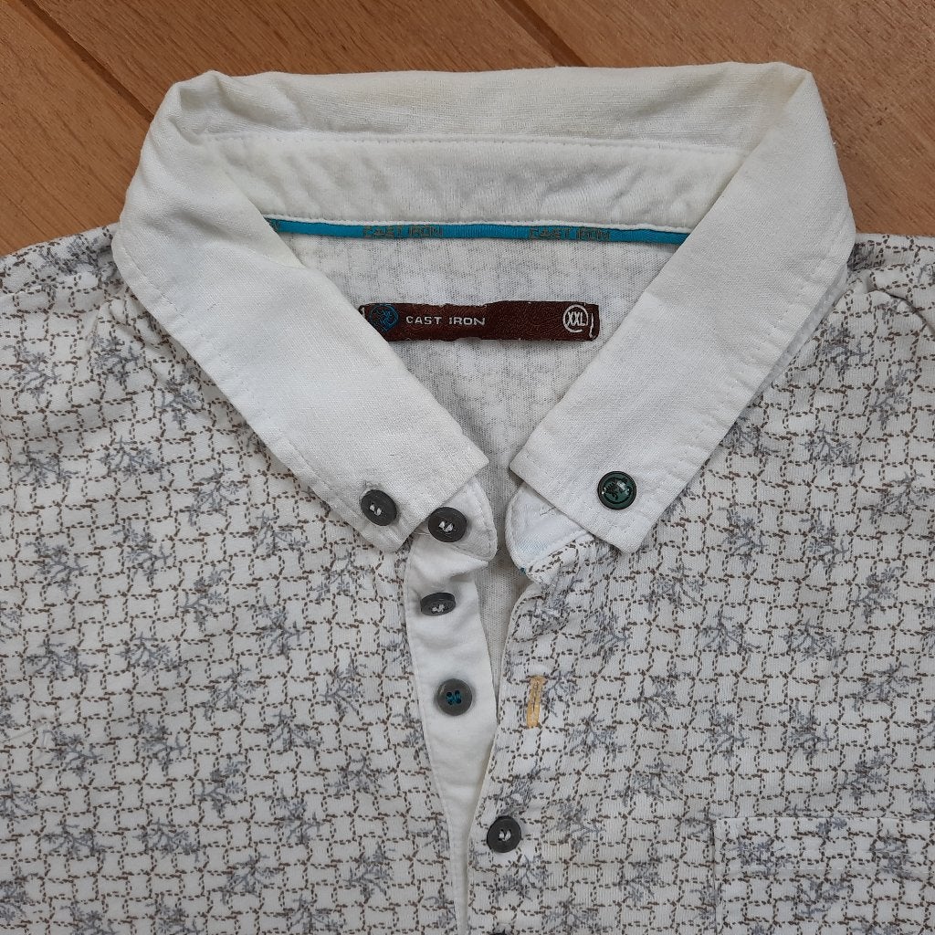 Cast Iron polo t- shirt wit maat XXL, Wit, Overige maten, Ophalen of Verzenden, Zo goed als nieuw
