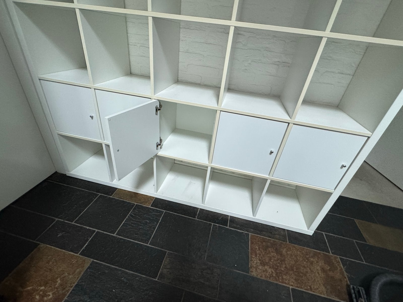 IKEA Kallax 5x5 vakkenkast met 5 deurtjes, Huis en Inrichting, Kasten | Boekenkasten, Gebruikt, 150 tot 200 cm, Ophalen of Verzenden