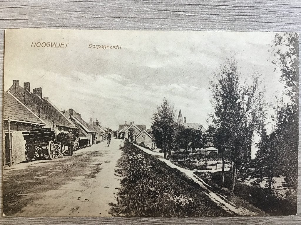 Oude Ansichtkaart Hoogvliet Dorpsgezicht ca 1920-25, Verzenden, 1920 tot 1940, Ongelopen, Zuid-Holland