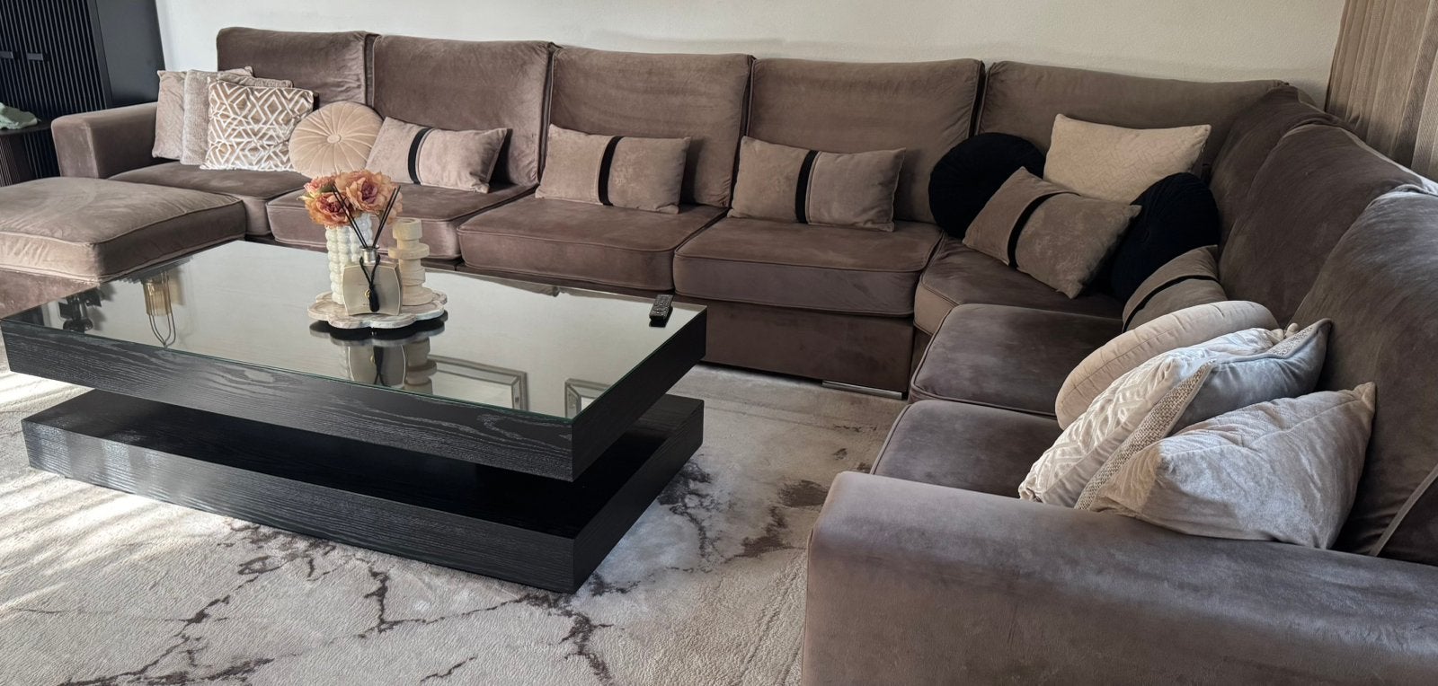 Luxe Hoekbank  - Comfortabel en Stijlvol, Ophalen, 100 tot 125 cm, Hoekbank, 300 cm of meer