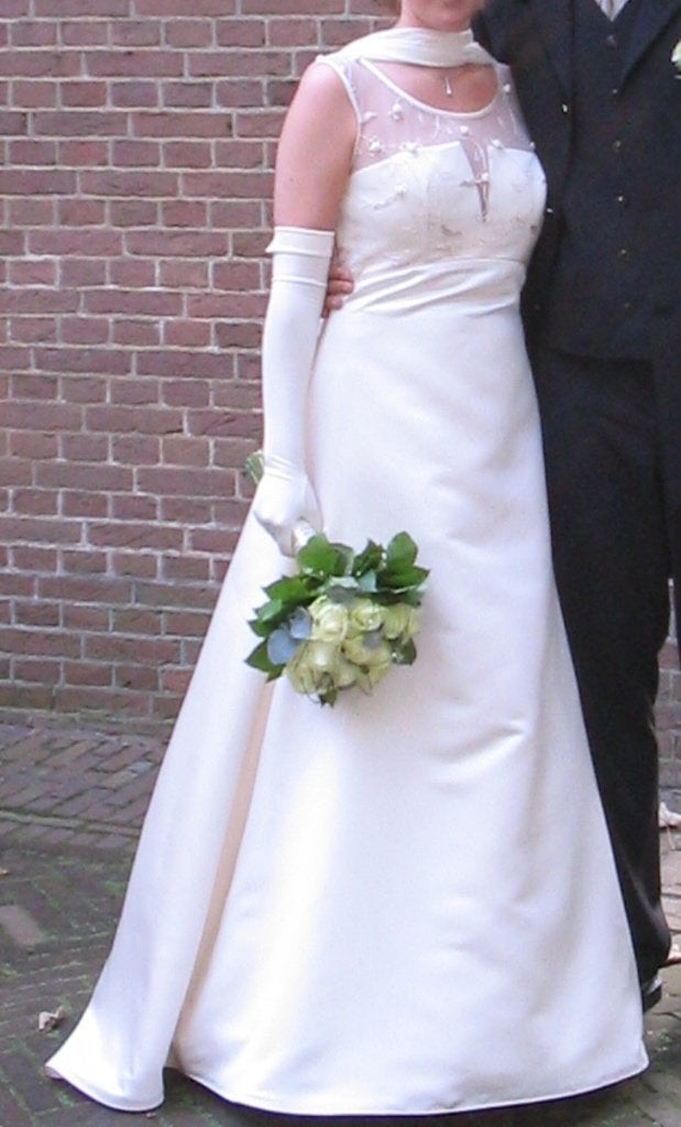 Vintage trouwjurk, maat 38, Trouwjurk, Wit, Ophalen of Verzenden, Zo goed als nieuw