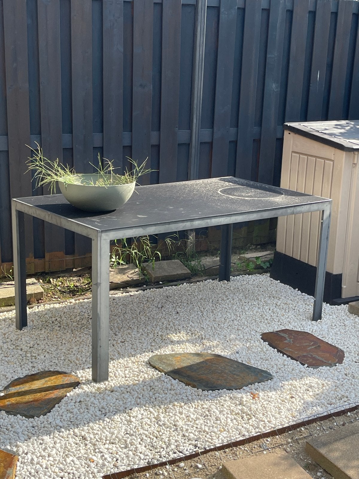 Gratis tuintafel - stevig en functioneel, Ophalen of Verzenden, Gebruikt, Rechthoekig, Metaal