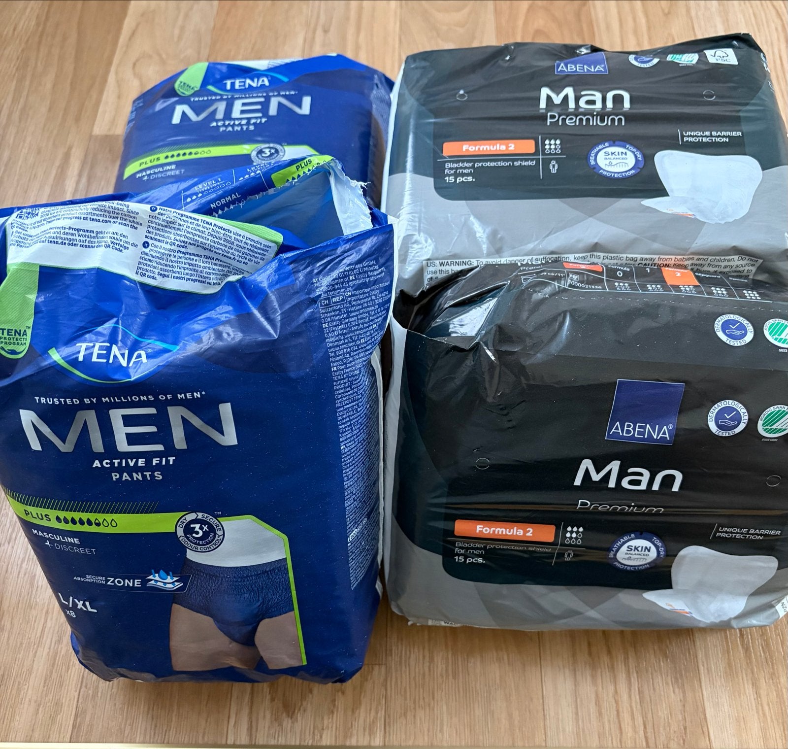 2x Tena Men en 3x Abena Man, Diversen, Ophalen of Verzenden, Nieuw