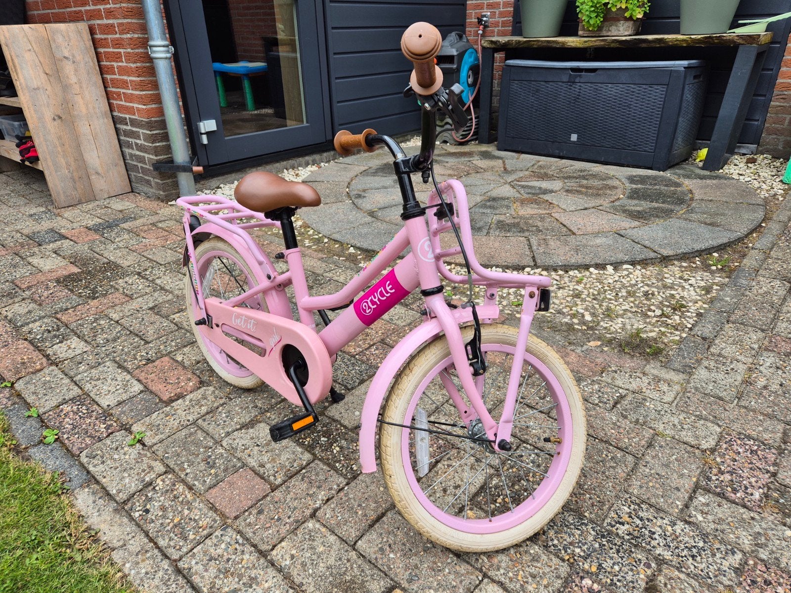 Roze kinderfiets 16 inch - Zo goed als nieuw, Ophalen, Terugtraprem, 16 tot 20 inch, @CYCLE