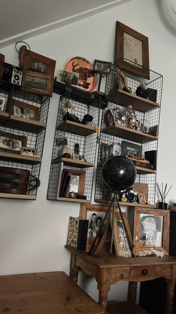 Draadmand wandrek om op te hangen - industrieel design, Ophalen, Metaal, Industrieel, Gebruikt
