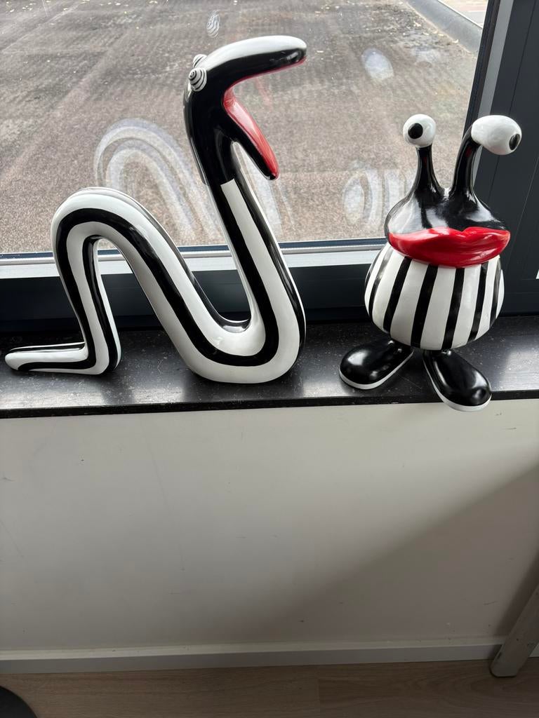 2x Niloc Pagen / pop-art decoratie – slang & lippenfiguur, Antiek en Kunst, Kunst | Designobjecten, Ophalen of Verzenden