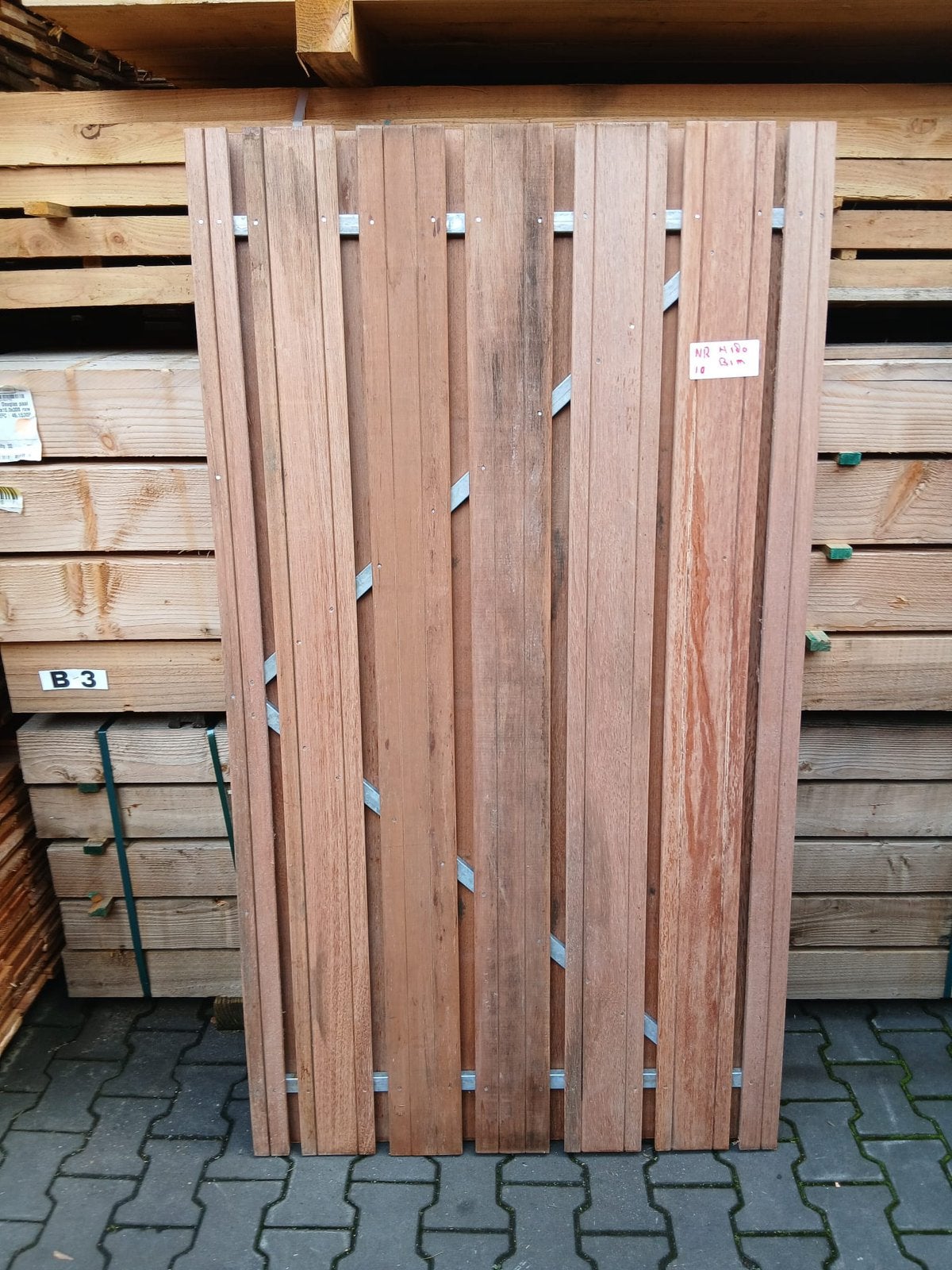 Hardhouten poort met ijzeren frame.1 m br en 1.95 m h.  nr10, Tuin en Terras, Tuinpoorten, Ophalen, Nieuw, 150 tot 200 cm, Hout