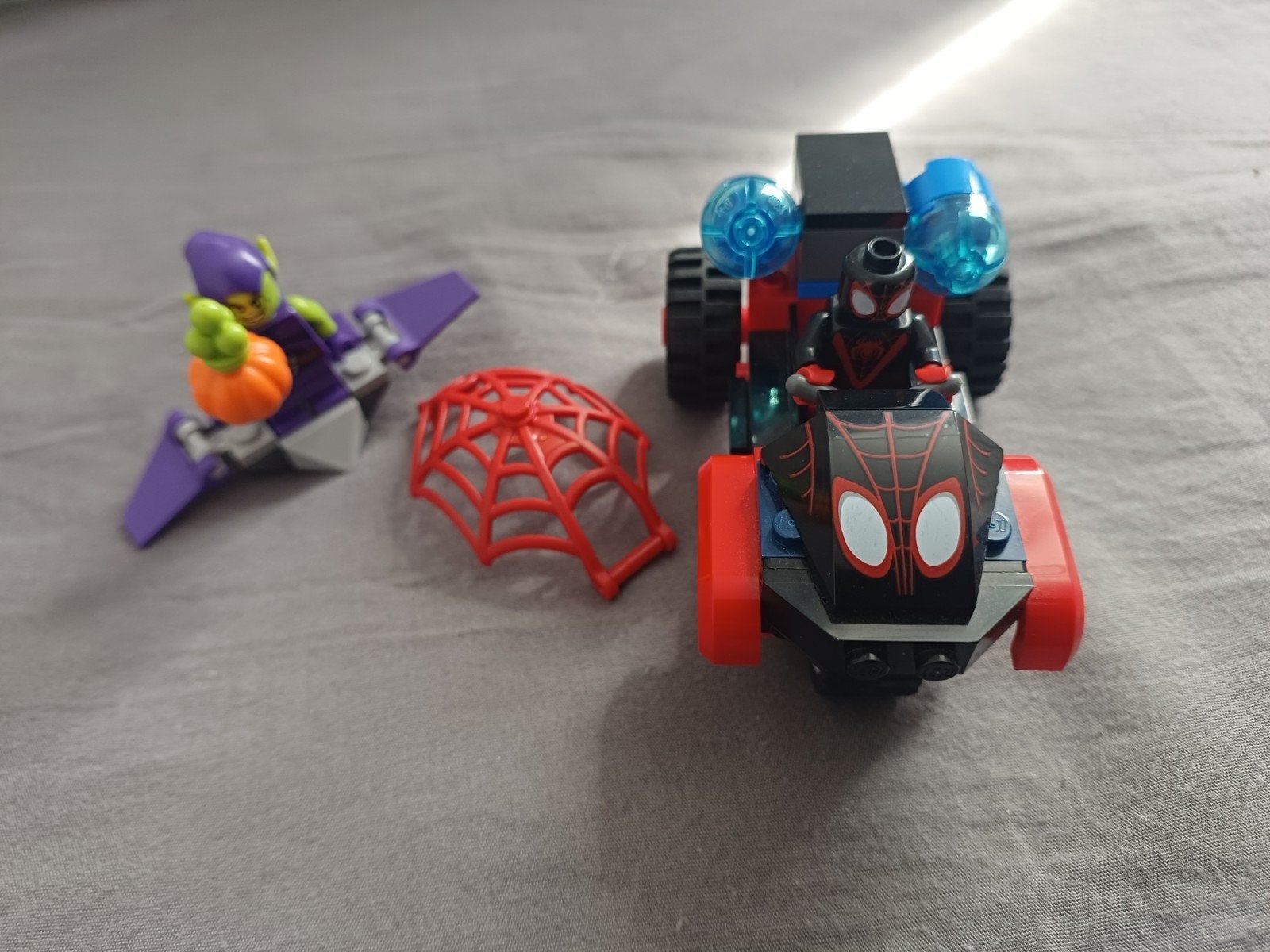 LEGO Spiderman voertuig met minifiguur en Green Goblin, Ophalen of Verzenden, Zo goed als nieuw, Overige merken