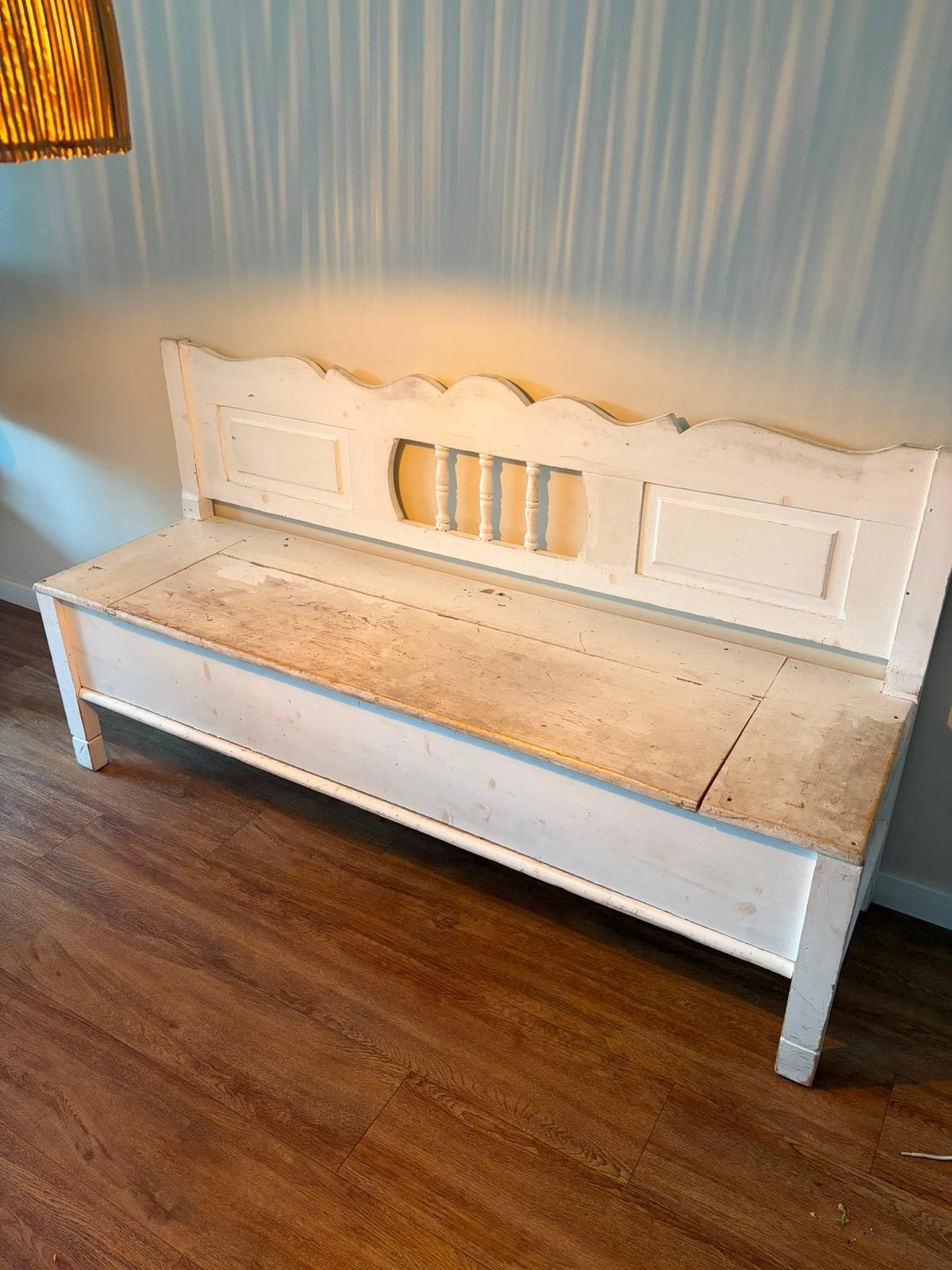 Klepbank wit 169x48 cm, Ophalen