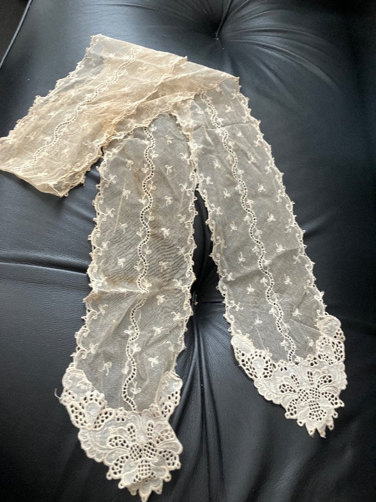 antieke kanten dames shawl, Antiek en Kunst, Ophalen of Verzenden, Dames