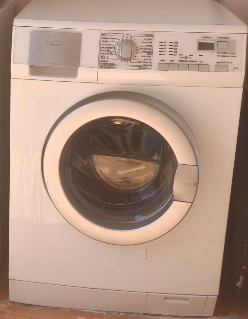 AEG wasmachine, Ophalen, Gebruikt, 1200 tot 1600 toeren, 85 tot 90 cm
