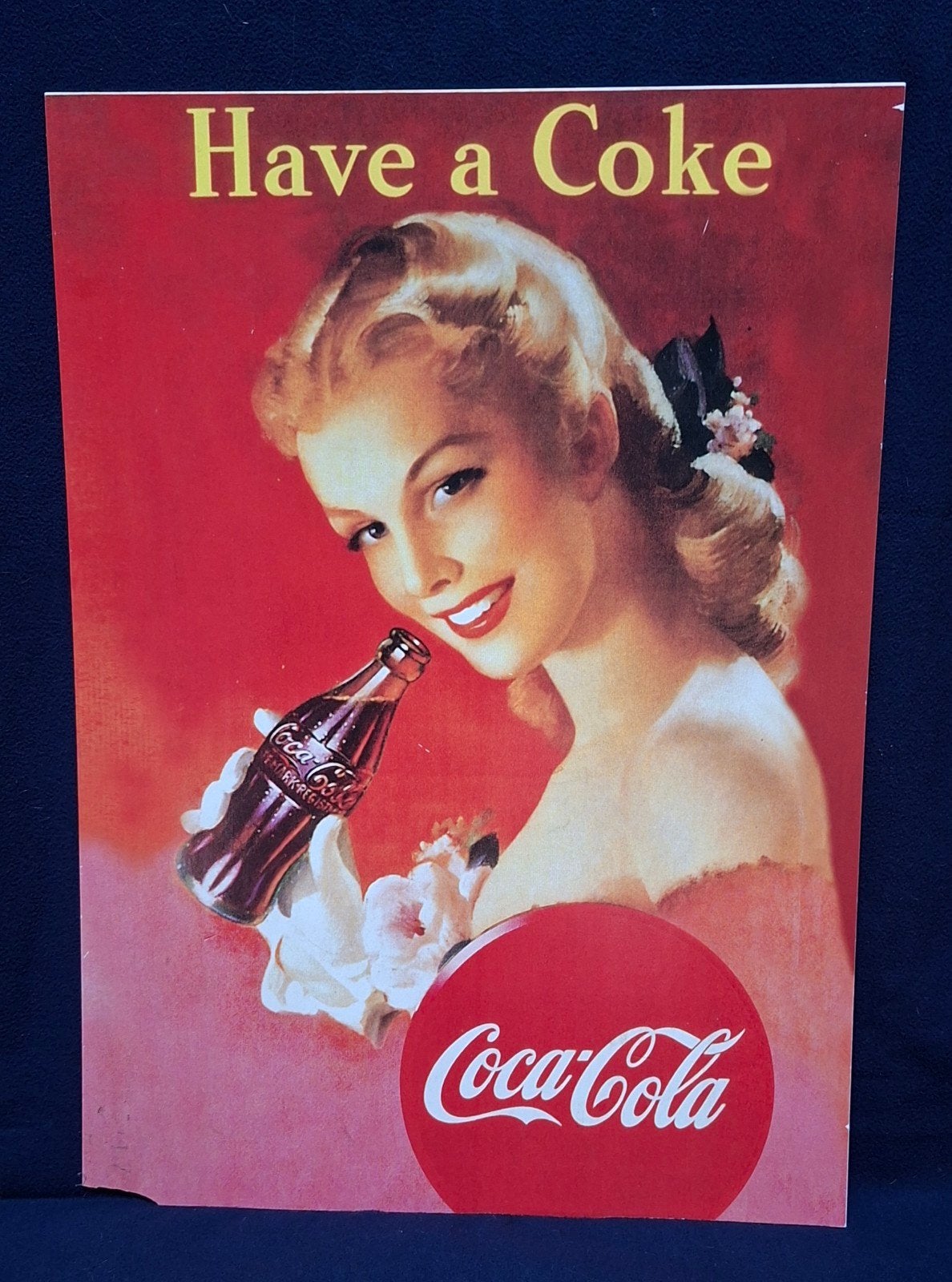 Vintage Coca-Cola wandplaat 'Have a Coke', Ophalen of Verzenden, Gebruikt, Reclamebord
