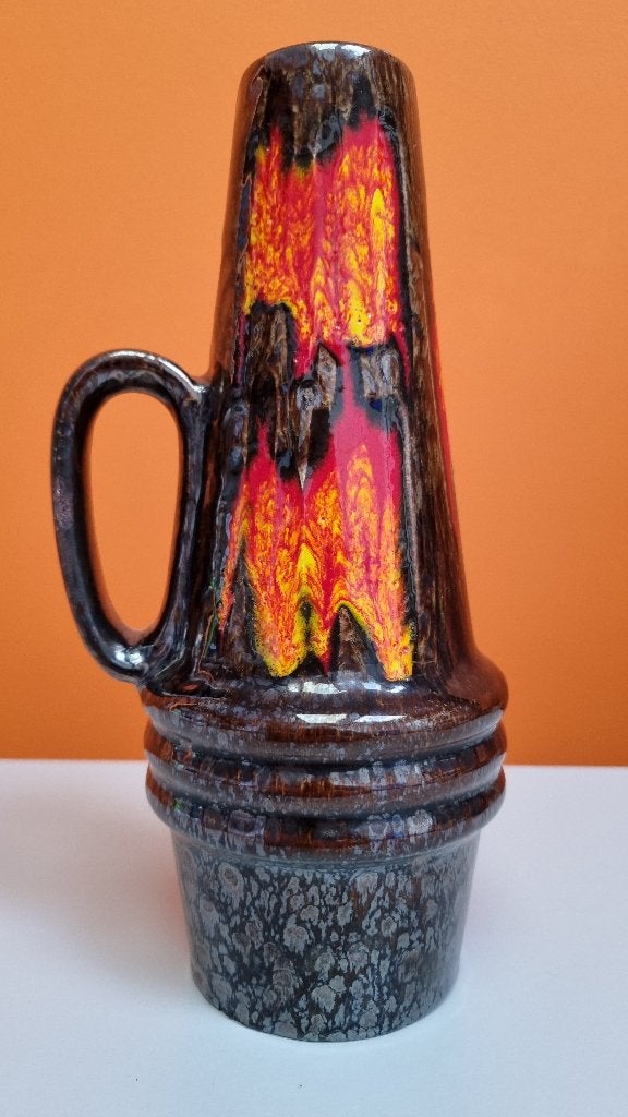 retro vintage fat lava vaas Scheurich West Germany 1974, Meerkleurig, Ophalen of Verzenden, 22 cm, Steen/keramiek