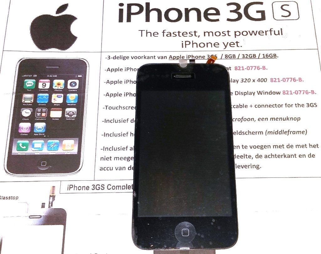 Apple Iphone 3GS LCD Glass 821-0776-A 821-0776-B Digitizer, Ophalen of Verzenden, Nieuw, Overige typen, Apple