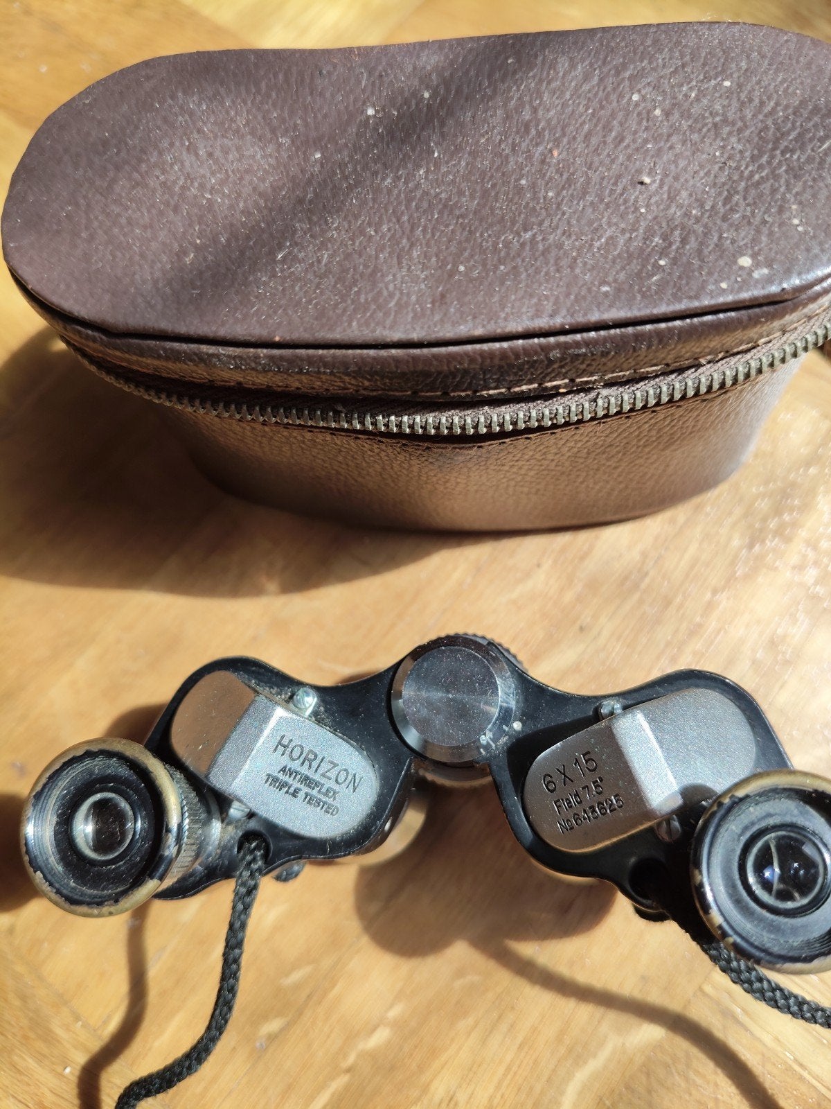 Vintage Horizon 6x15 verrekijker met hoes, Audio, Tv en Foto, Optische apparatuur | Verrekijkers, Gebruikt, Minder dan 8x, Overige typen