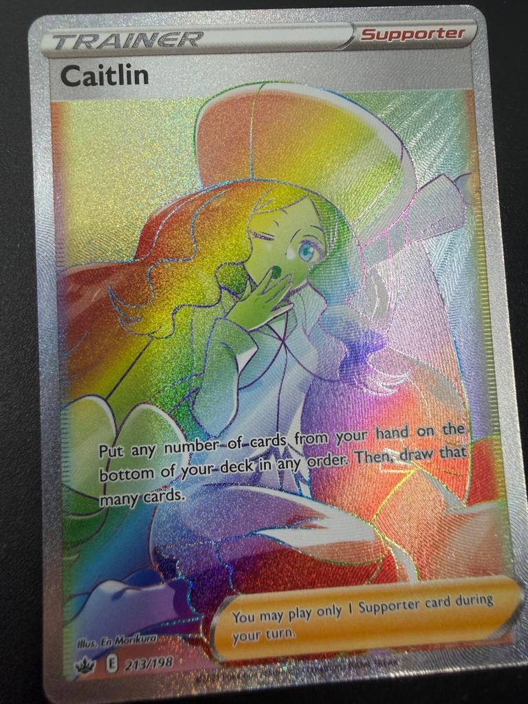Pokémon TCG Caitlin Full Art Supporter Kaart (213/198), Ophalen of Verzenden, Zo goed als nieuw, Losse kaart, Foil