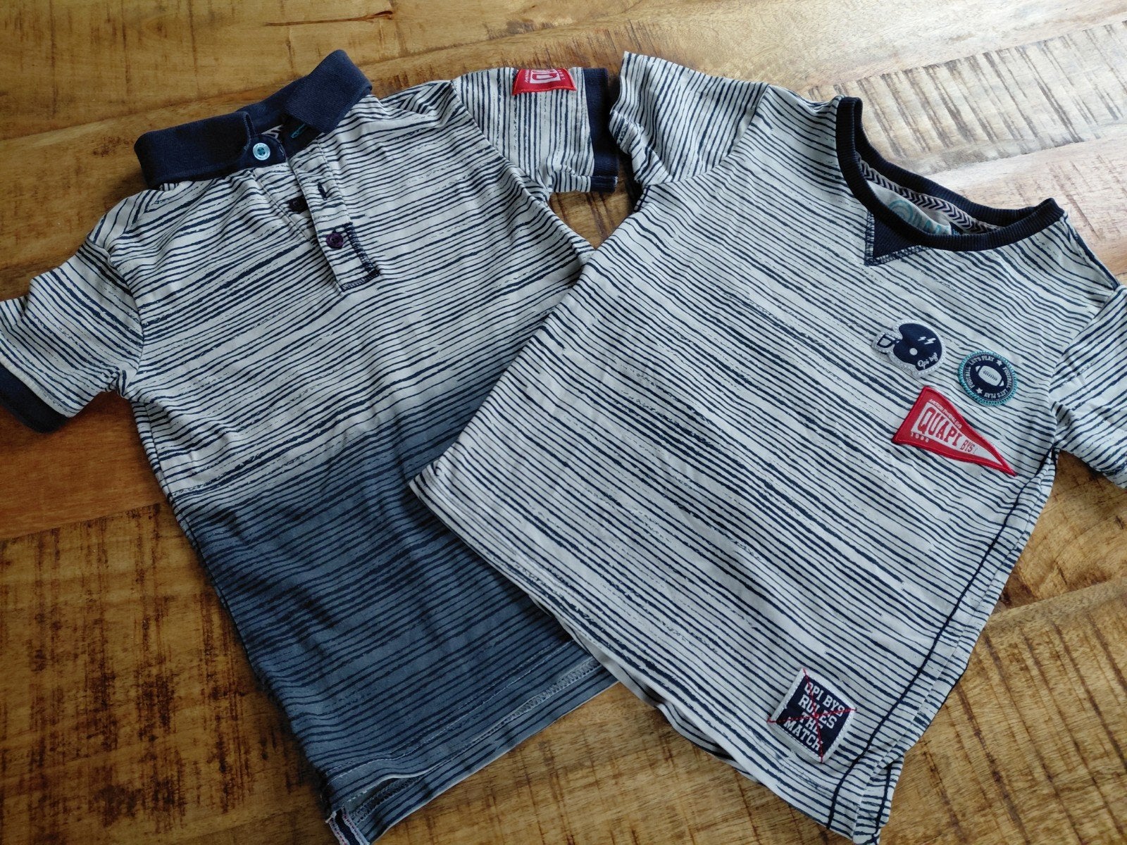 2 Quapi shirts: polo en T-shirt maat 110/116, Kinderen en Baby's, Kinderkleding | Maat 110, Ophalen of Verzenden, Zo goed als nieuw