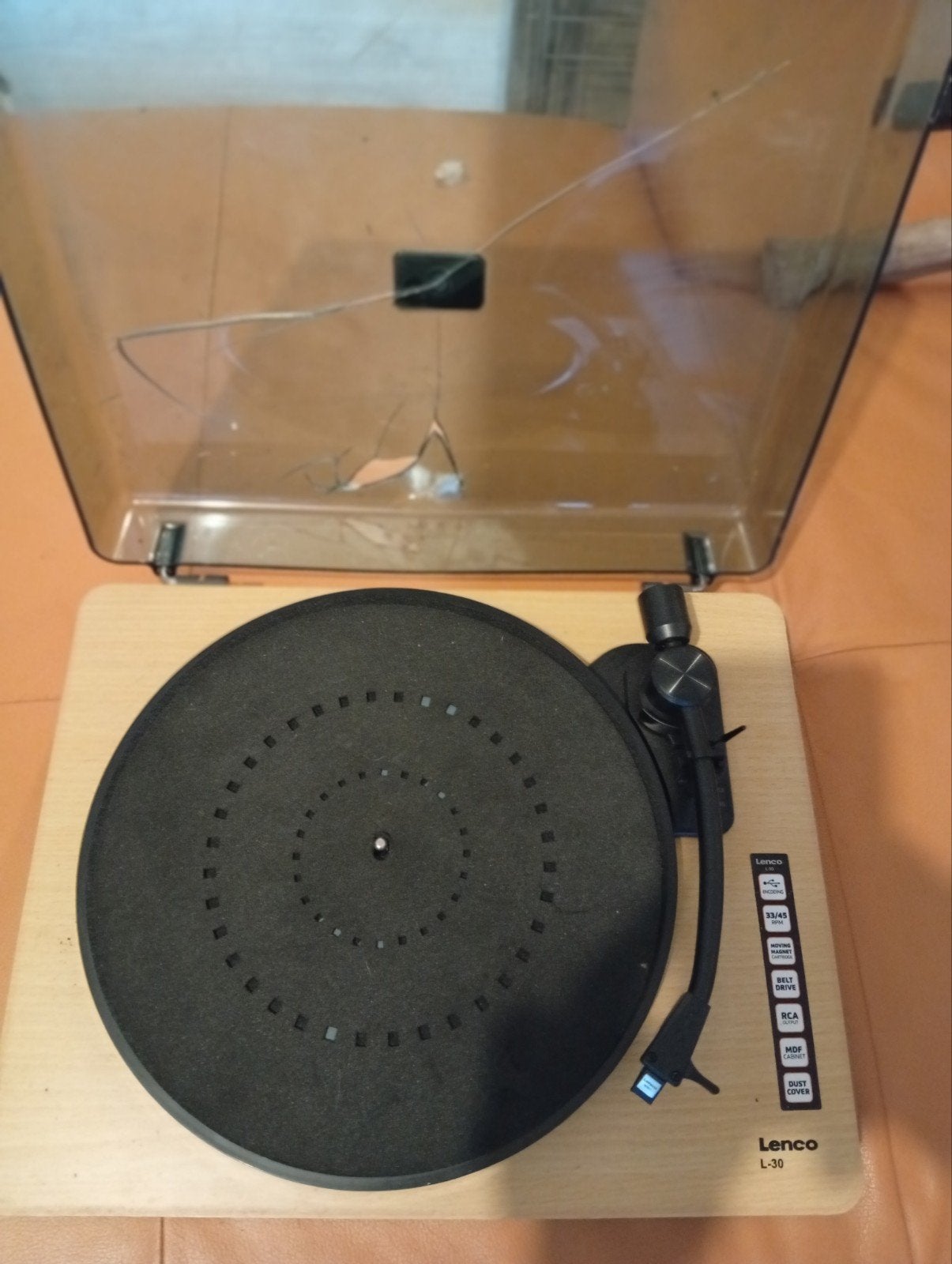Lenco L-30 Platenspeler - Defecte kap, Ophalen of Verzenden