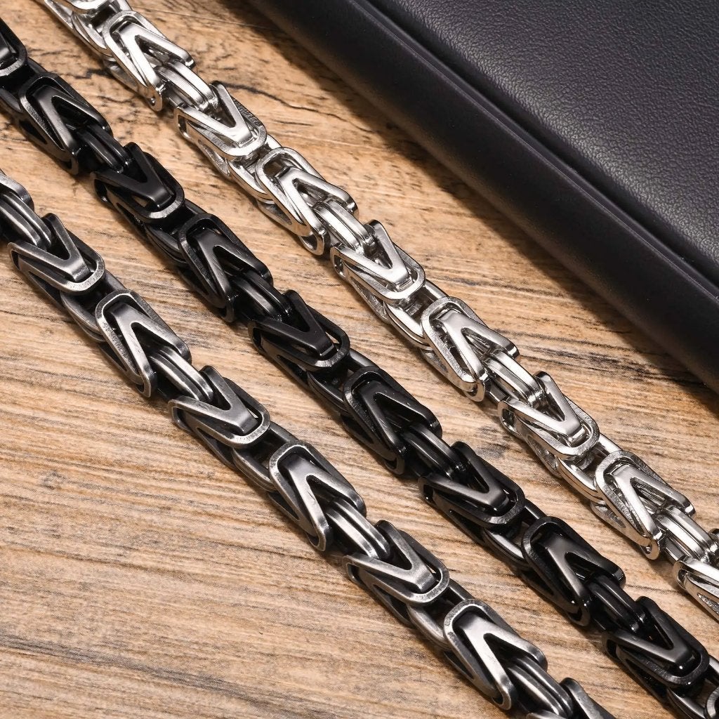 Dikke Byzantijnse Stalen Heren Armband, Sieraden, Tassen en Uiterlijk, Armbanden, Verzenden, Nieuw, Overige kleuren, Staal