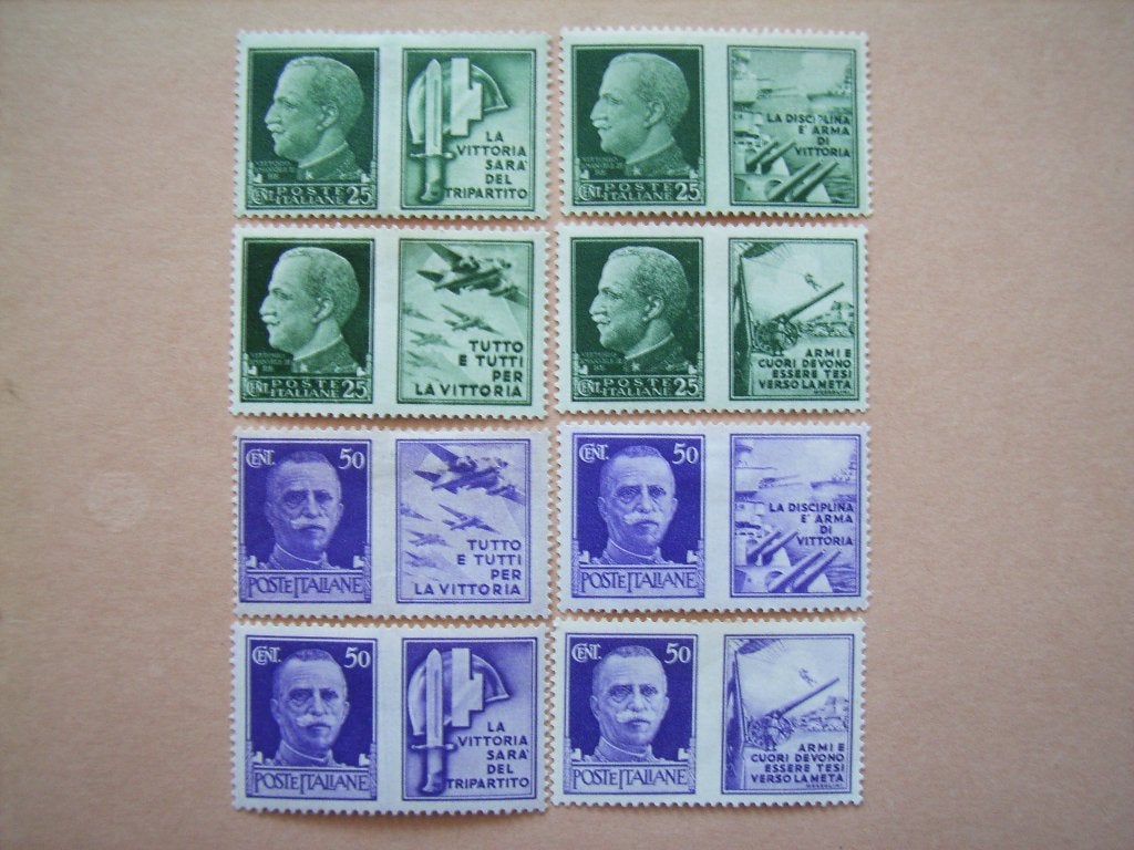 1   Italie Propaganda zegels, Ophalen