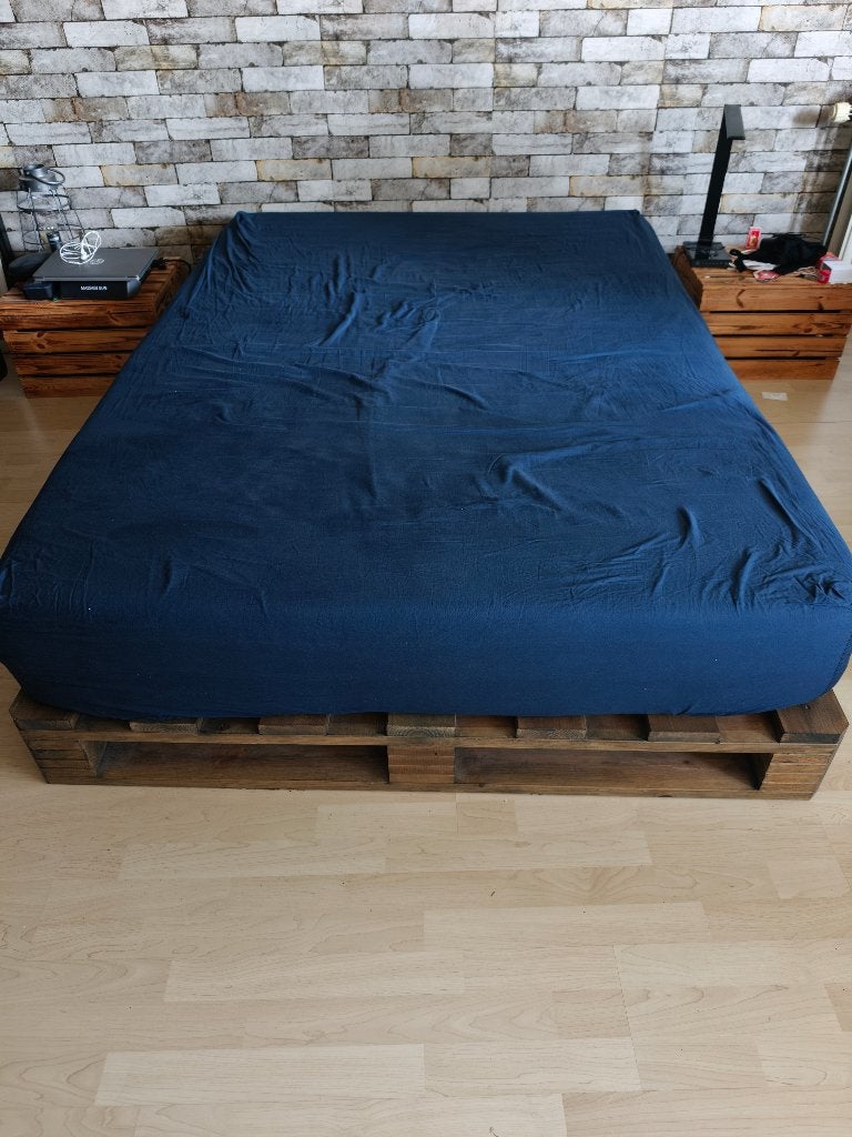 Palletbed 140x200 hout, Huis en Inrichting, Ophalen, Bruin, Tweepersoons, 140 cm
