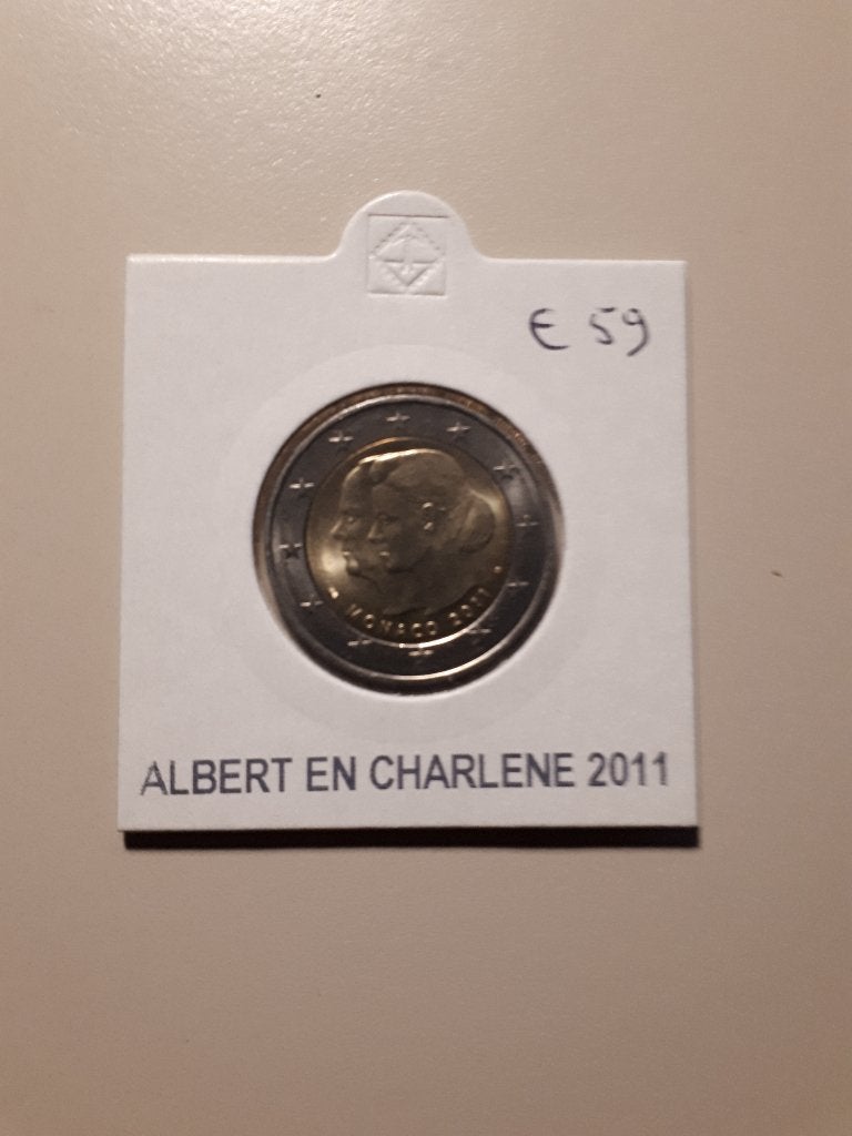 Monaco 2011: 2 Euro Albert en Charlene (UNC), Verzenden, Monaco, 2 euro
